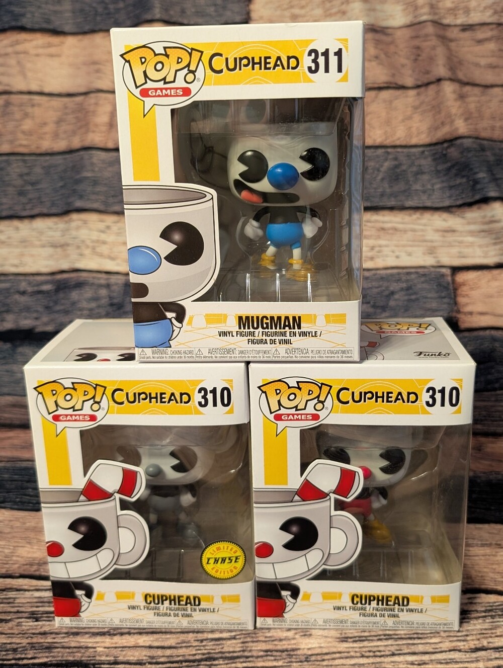 Funko Pop Games Cuphead and Mugman And CHASE Mugman #310 #311